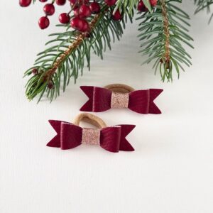 komplet-dveh-gumic-za-cop-mini-cop-pentlja-modna-princesa-bordo-rdeca