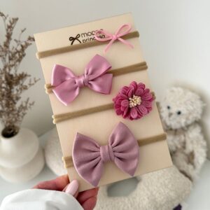 dusty-rose-klasika-4-naglavni-trakci-s-pentljico-okrasni-trakec-baby-trakec-modna-princesa-dusty-rose